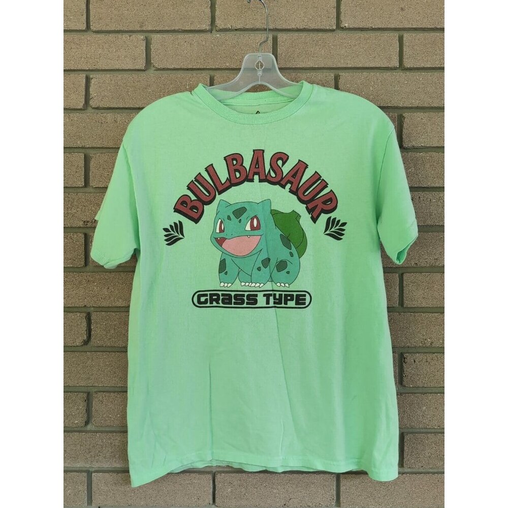 Green Pokemon Bulbasaur Grass Type T-Shirt Size: Small